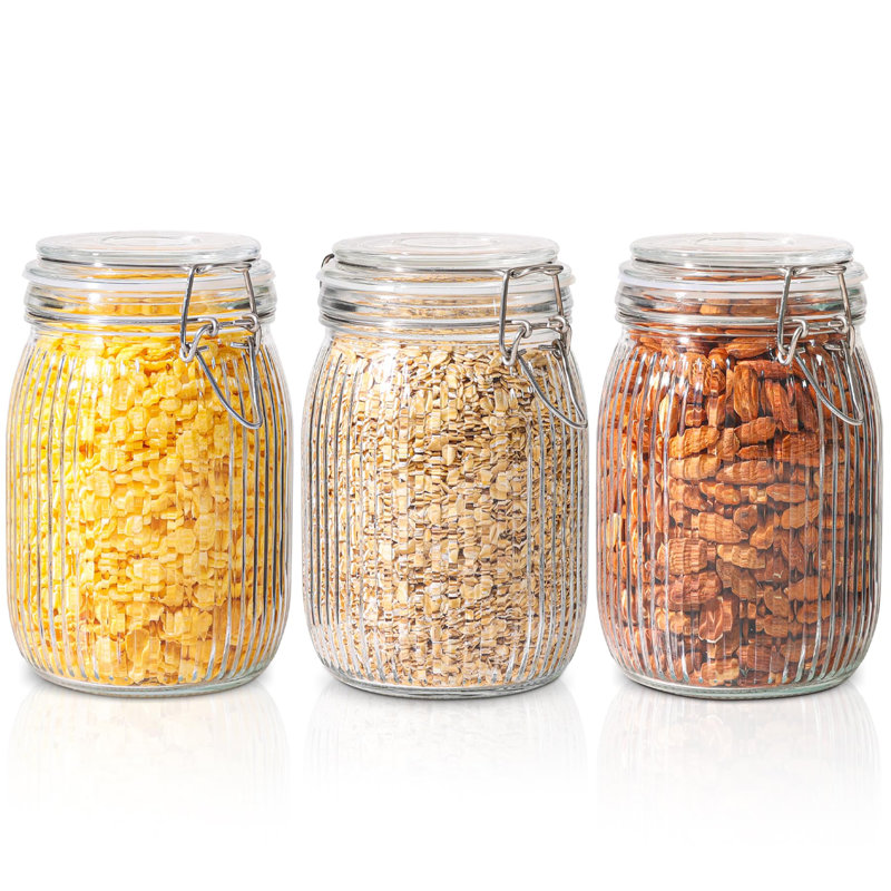 Glass Jar - Set of 3, 1000ml