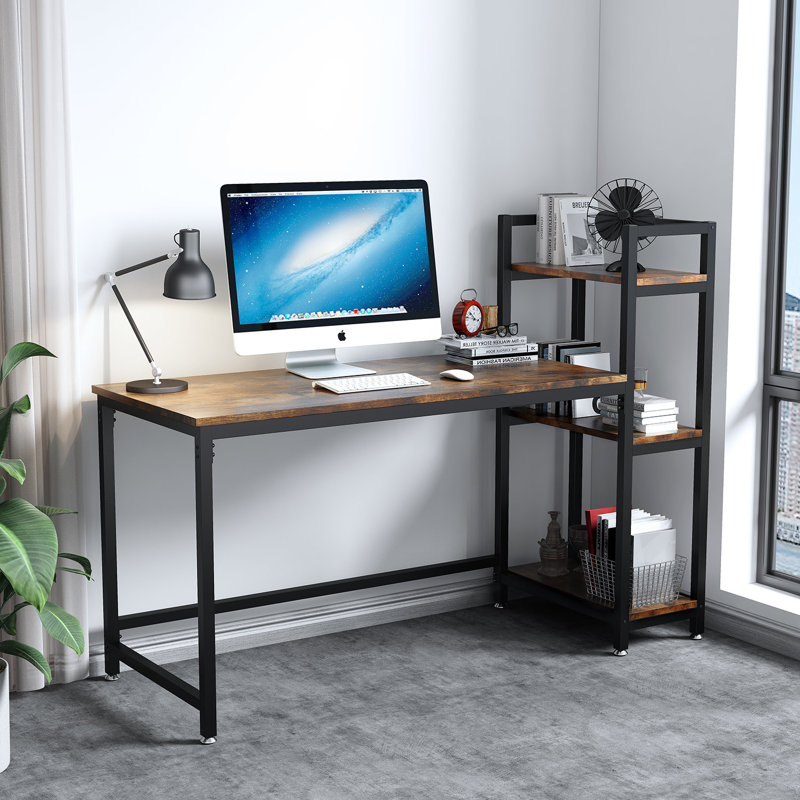 126cm W Rectangle Writing Desk, Brown/Black