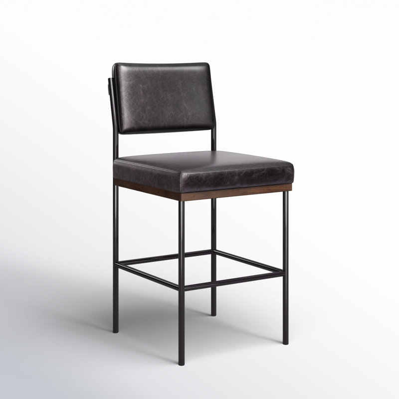 Ashford Stool, Bar Stool (30.3" Seat Height), Sonoma Black/Genuine Leather