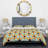 Yellow Ikat Ogee - Ensemble de housse de couette abstrait - Microfibre de polyester-1490427798