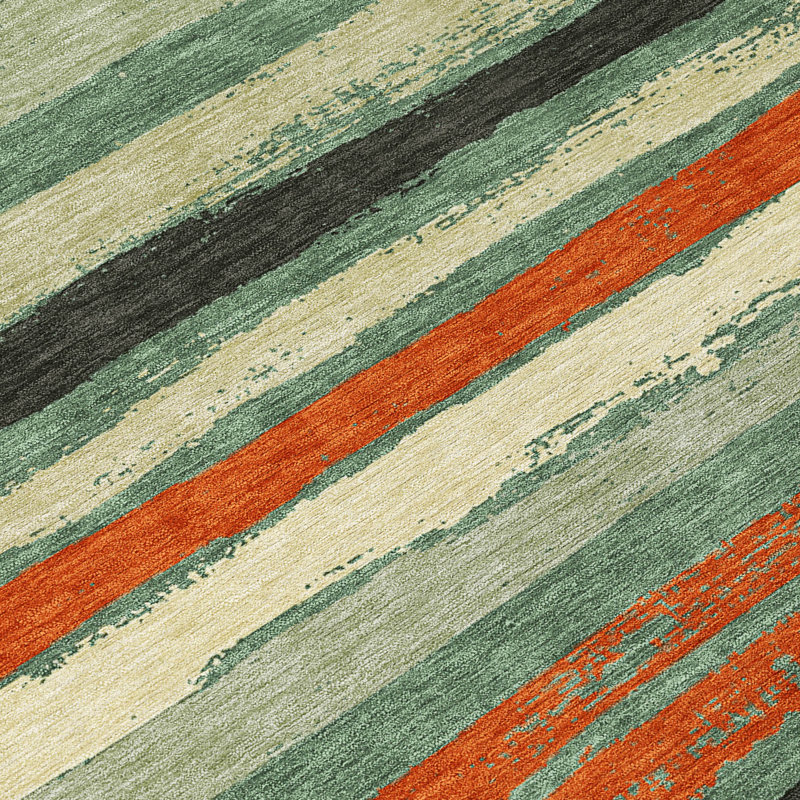 Sage Rectangular Synthetic Flat Woven Washable Rug 20" x 30"