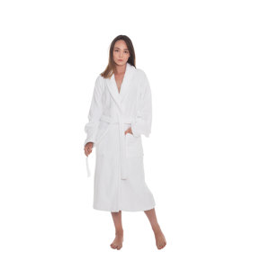 Lands' End Men's Turkish Cotton Terry Bathrobe - Calf Length, Plush & Absorbent