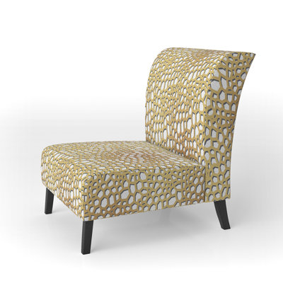 Golden Maze - Mid-Century Upholstered Slipper Chair by East Urban Home
