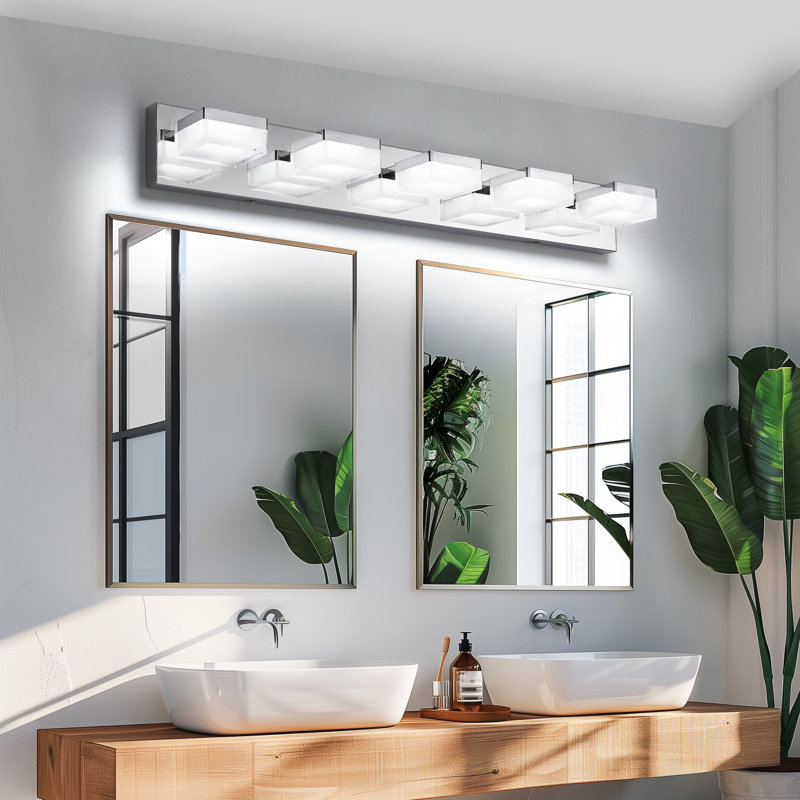 Applique murale à 5 lumières pour salle de bain et miroir moderne au design moderne et minimaliste, écoénergétique et facile à installer