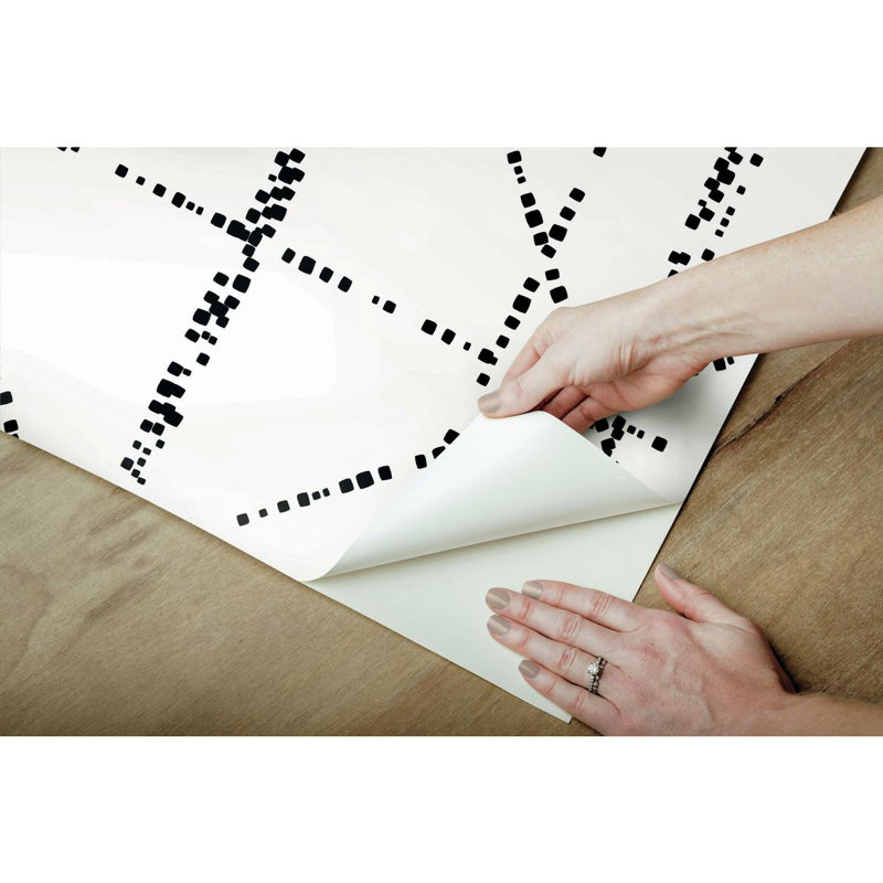 Rouleau de papier peint auto-adhésif Diamond Grid Specks L 18,9 pi x l 18 po