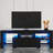 LED TV Stand For Televisions Up To 55 Inchs,Modern Entertainment Center With Down Filp Door, Glass Shelf And High Glossy UV Front Face, TV Console Table For Living Room,Bedroom. Black Color-925371896