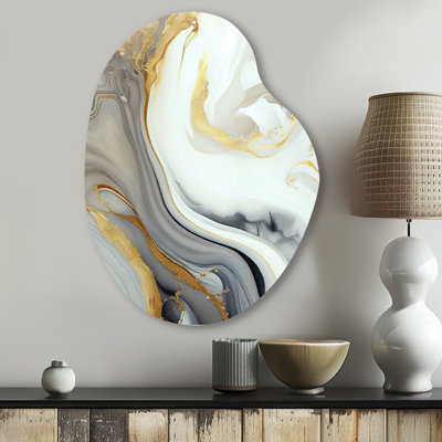 Etienne - Abstract Marble Pear Shape Metal Wall Sculpture