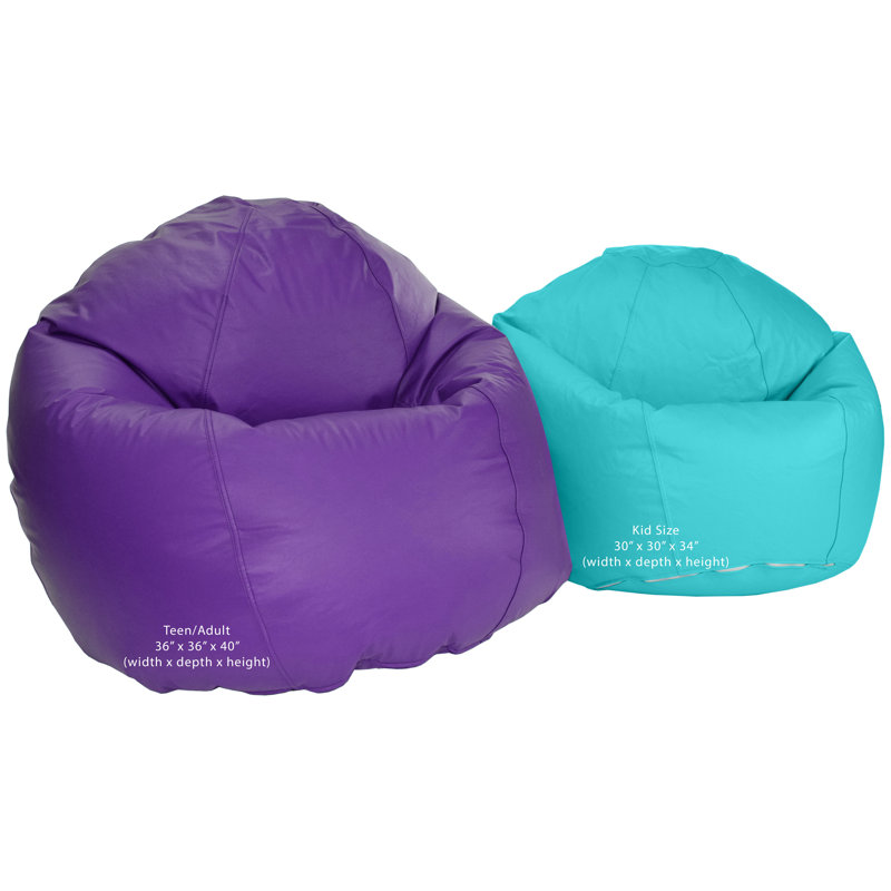 Fauteuil à billes en coton Comfy Bean, Turquoise