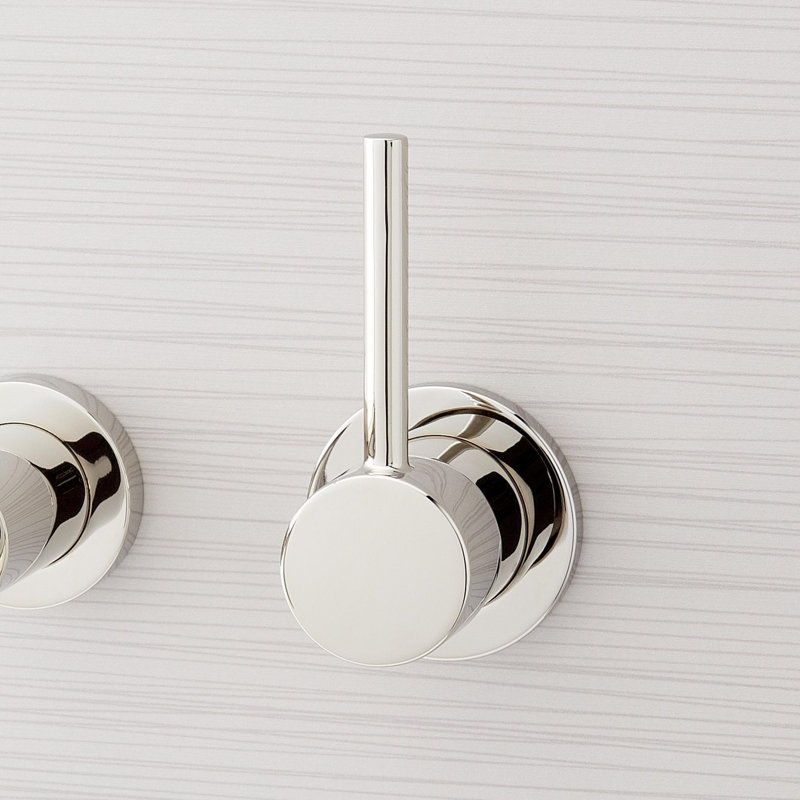 Lexia 1.2 GPM Wall Mounted Widespread Bathroom Faucet, Polished Nickel