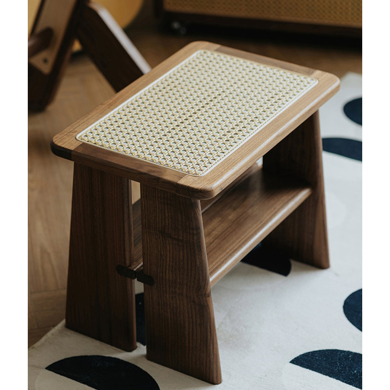 Repose-pieds et tabouret en noyer noir moderne et minimaliste
