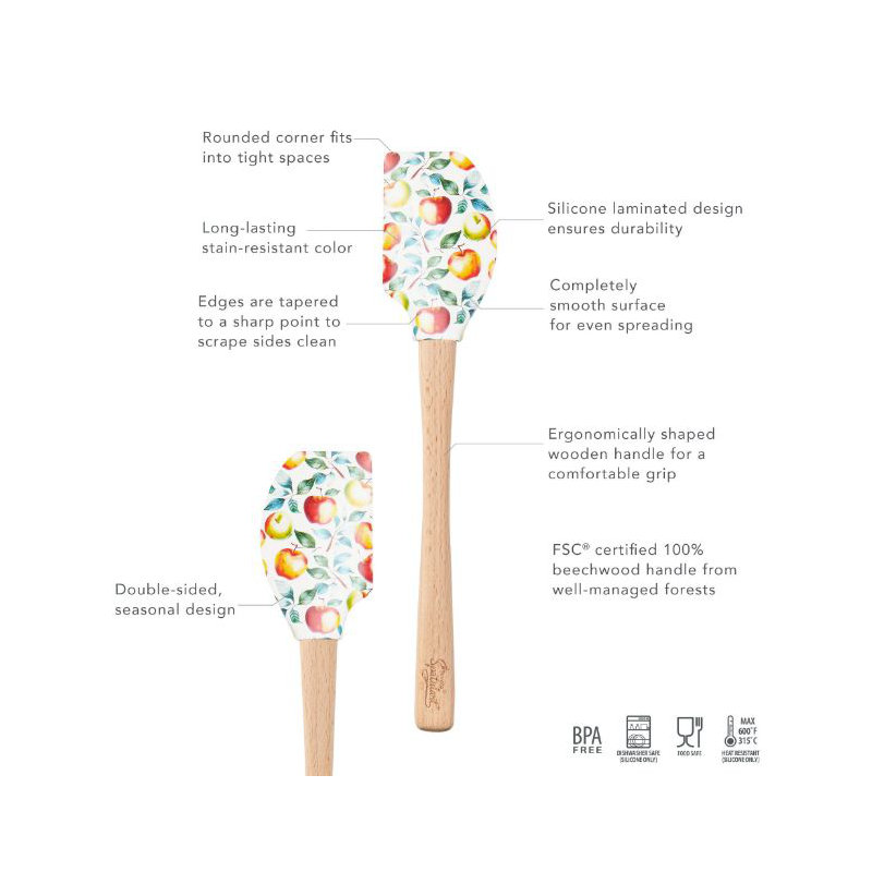 Spatulart Apple Orchard Wood Handled Spatula