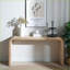 Table basse en bois naturel peu encombrante avec bords perlés pour l'entrée, le salon et le couloir