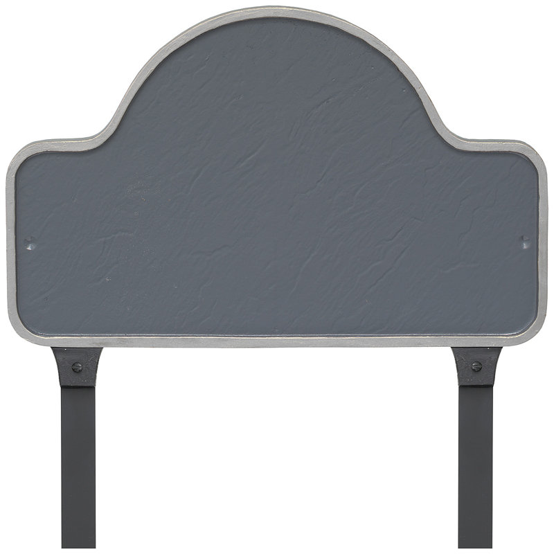 Plaque de plaque d'adresse standard à deux lignes avec piquets de pelouse Lexington, Oui, Gris / Argent