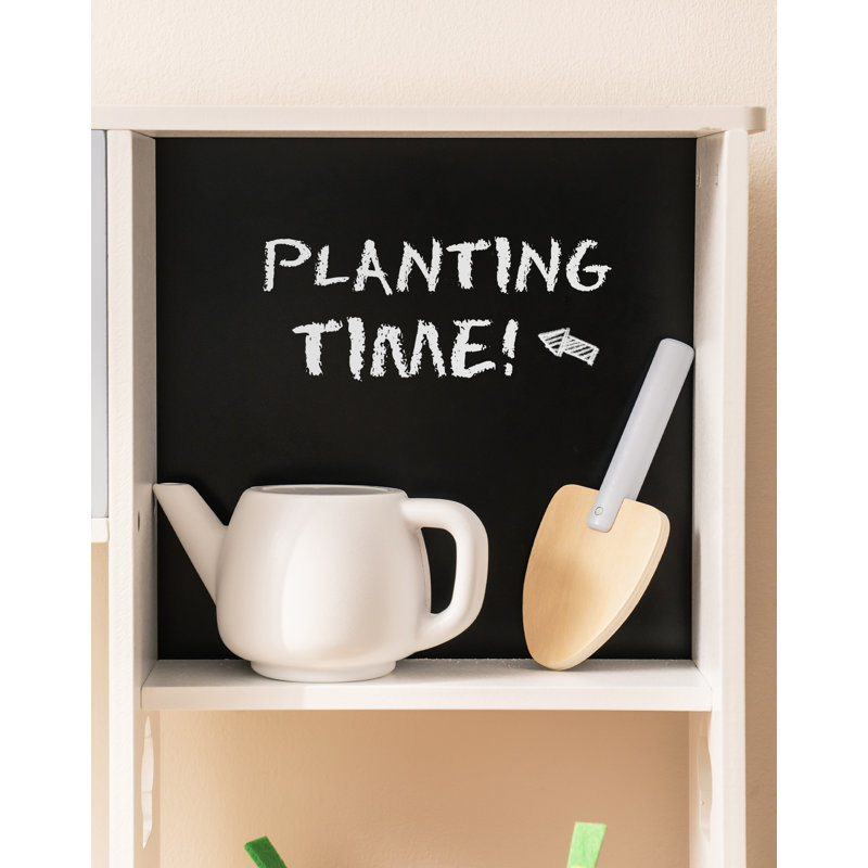 Wooden Kids Play Kitchen Playset with Cutting Toy Food Set, Toaster and Toddler Gardening Sets