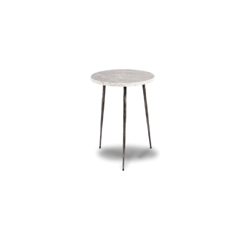 Table de bout haute Kaii, H 18 po x l 13 po x P 13 po, Marbre gris