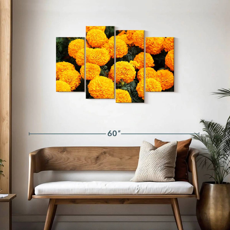 Harnek Mexican Marigold Flowers, 27" H x 43" W