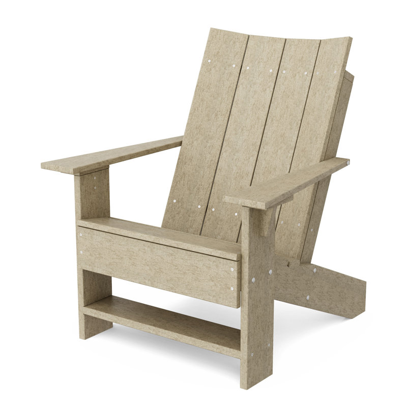 Contemporary Adirondack Chair, Weathered Wood