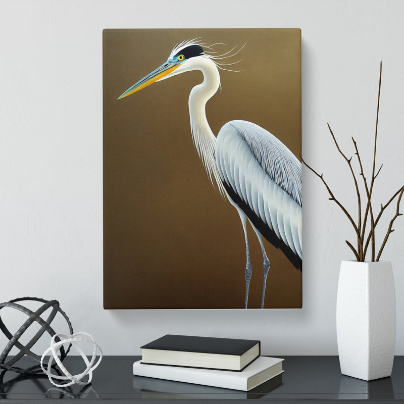 Alleyne Heron Bird Traditional Vol.1 - Wrapped Canvas Print, 50cm H x 35cm W x 3cm D