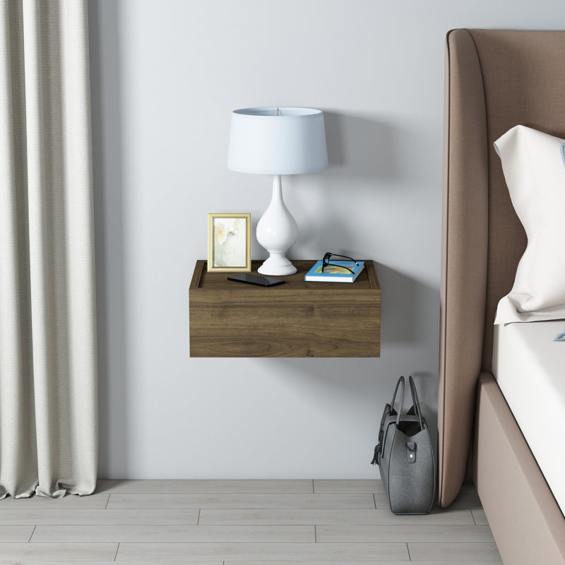 Locelso 40cm W 100% Chipboard Bedside Table, Brown