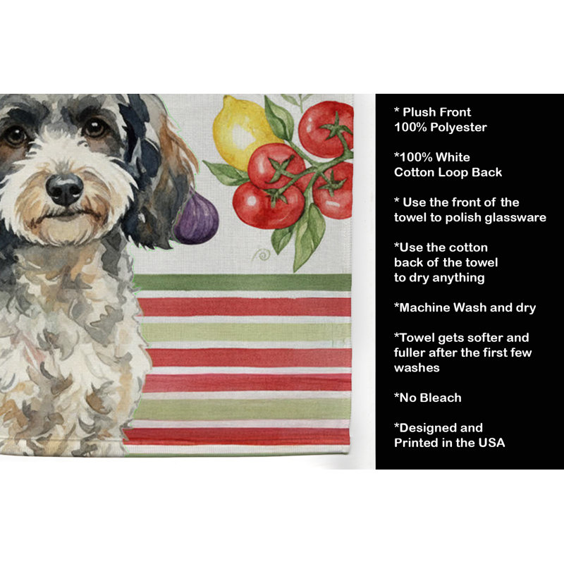 Toy Parti Poodle Vegetables Kitchen Towel, Toy Parti Poodle