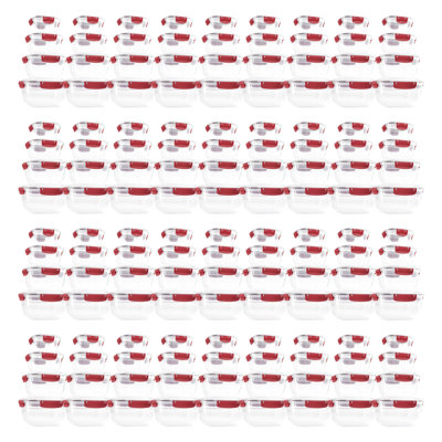  Contenant alimentaire en plastique hermétique, ensemble de 4 bols transparents scellés avec couvercles, sans BPA, rectangulaire, rouge, paquet de 36