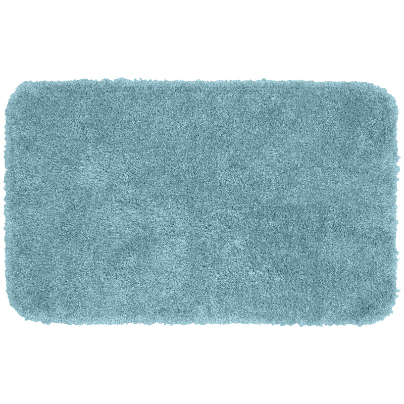 Tapis pour salle de bain en nylon Treye avec envers antidérapant, Bleu bassin, Rectangle 30 po x 50 po
