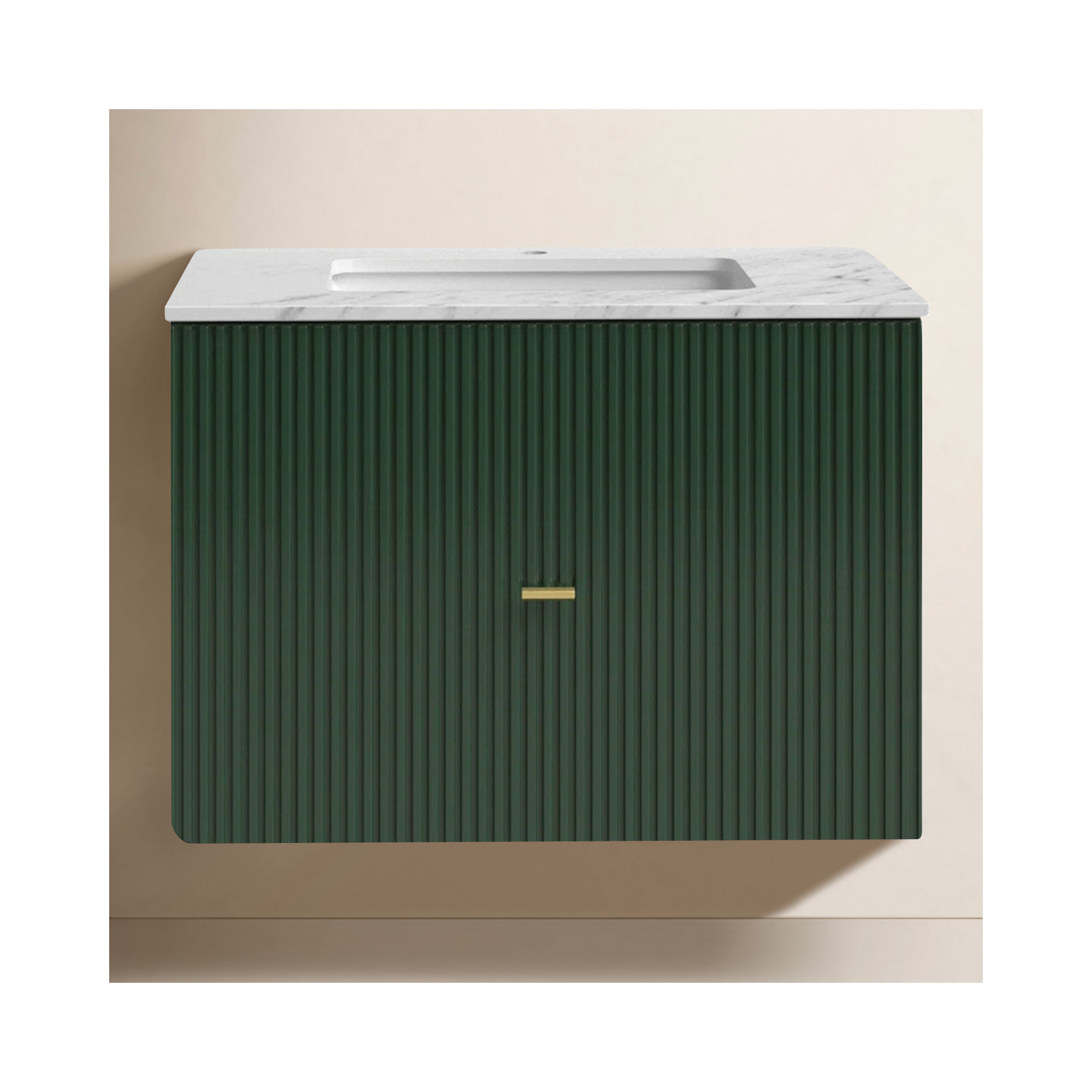 Jamell 30'' Single Bathroom Vanity, Forest Green, White