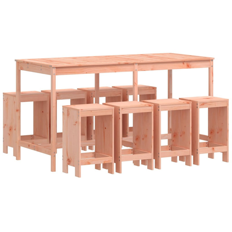 Azury Brayden Studio Bar Set with Wood Frame and Solid Wood Outer Material, Pink