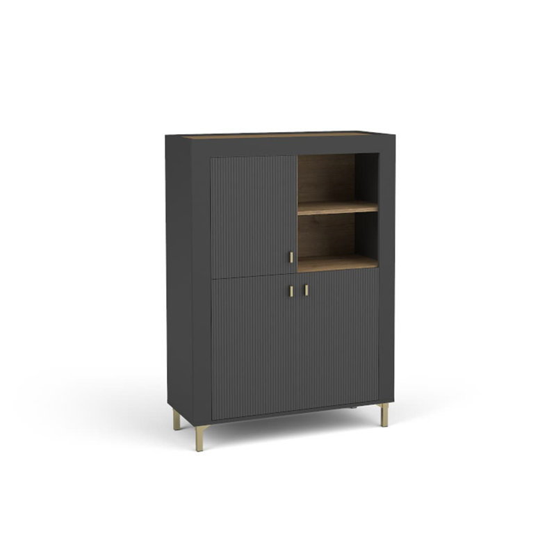 Okamoto 136cm Sideboard, Black/Oak