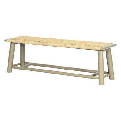 Banc en bois massif à l'esthétique moderne, 59 pouces, finition dorée, idéal pour les sièges de véranda, couleur principale, zones de salle à manger appropriées