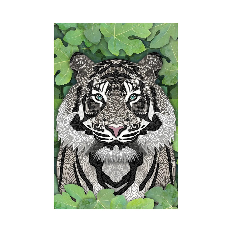 White Jungle Tiger 1 Piece Wrapped Canvas Wall Art, 66.04cm H x 66.04cm W