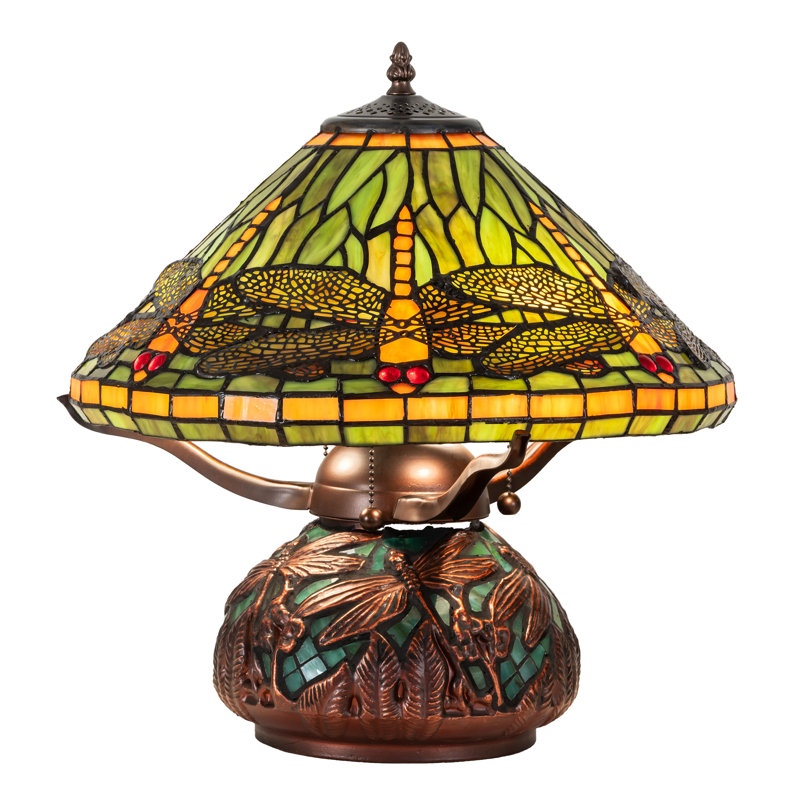 Meyda Tiffany & Stained Glass Table Lamp, Green