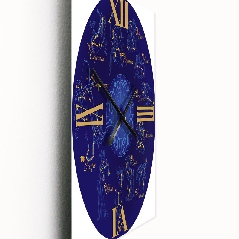 Zodiaque avec constellations et signes du zodiaque - Horloge murale moderne, Petit