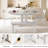 Einhomn 5-piece Round Dining Table Set For 4-6,59" Extendable Kitchen Table With 2 Ergonomic Chairs & 2 Benches,oval Modern Dining Room Table With Mdf Board For Small Space,easy Clean,white-180142839