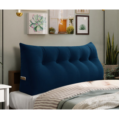 Coussin de lecture de tête de lit en velours de coton avec housse amovible et lavable