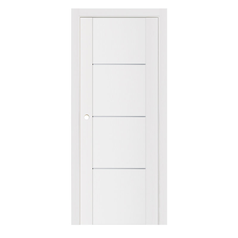 Porte intérieure moderne laminée blanc doux Stile 006, 30 po x 80 po