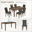 Ensemble de table de salle à manger moderne 7 pièces avec 6 chaises rembourrées, table de salle à manger rectangulaire en bois pour 6 personnes, surface imperméable et résistante à la chaleur