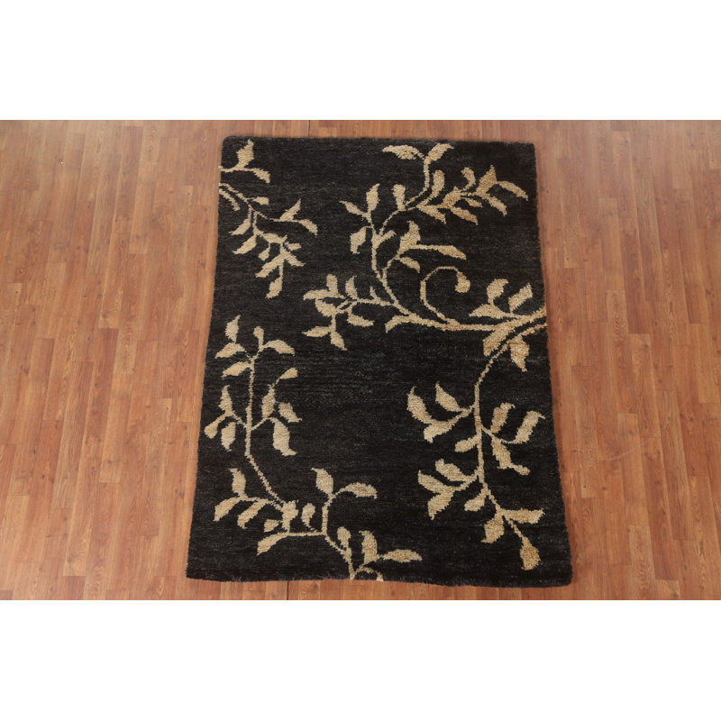 Hand-Knotted Abstract Area Rug 5x6