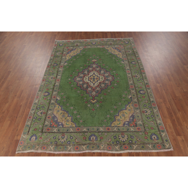 Tapis traditionnel vert 6 x 9