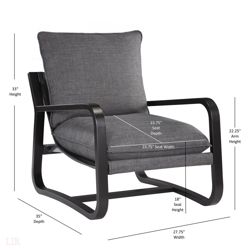 Le fauteuil Bling Sling revêtu de tissu avec une structure en métal allie confort et style pour les espaces de vie modernes