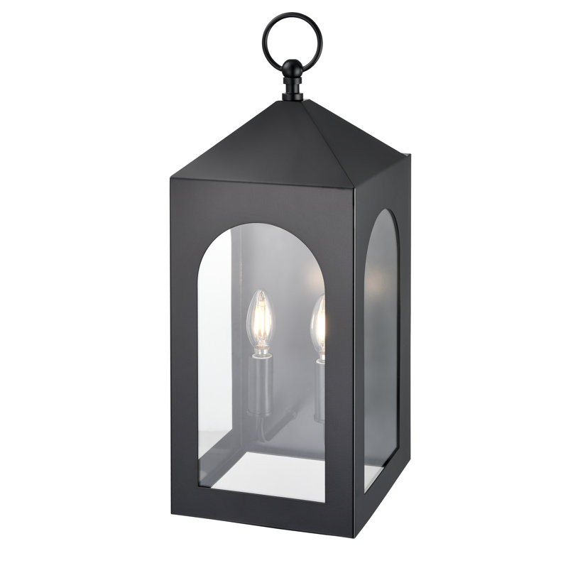 Applique murale d'extérieur 2 lumières Aadhvika, H 22,68 po x l 9,29 po x P 8,5 po