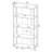 Loomis Whitewashed Grey 4-Shelf Bookshelf