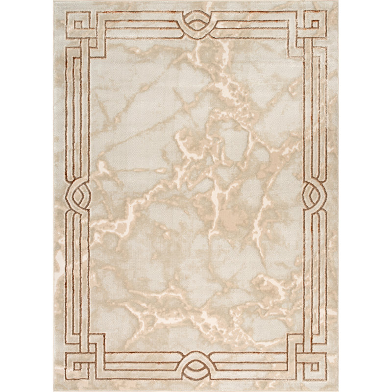 Monaco Series Abrstract Black/Gray/Ivory/Beige Area Rug, Rectangle 5'3" x 7'3"