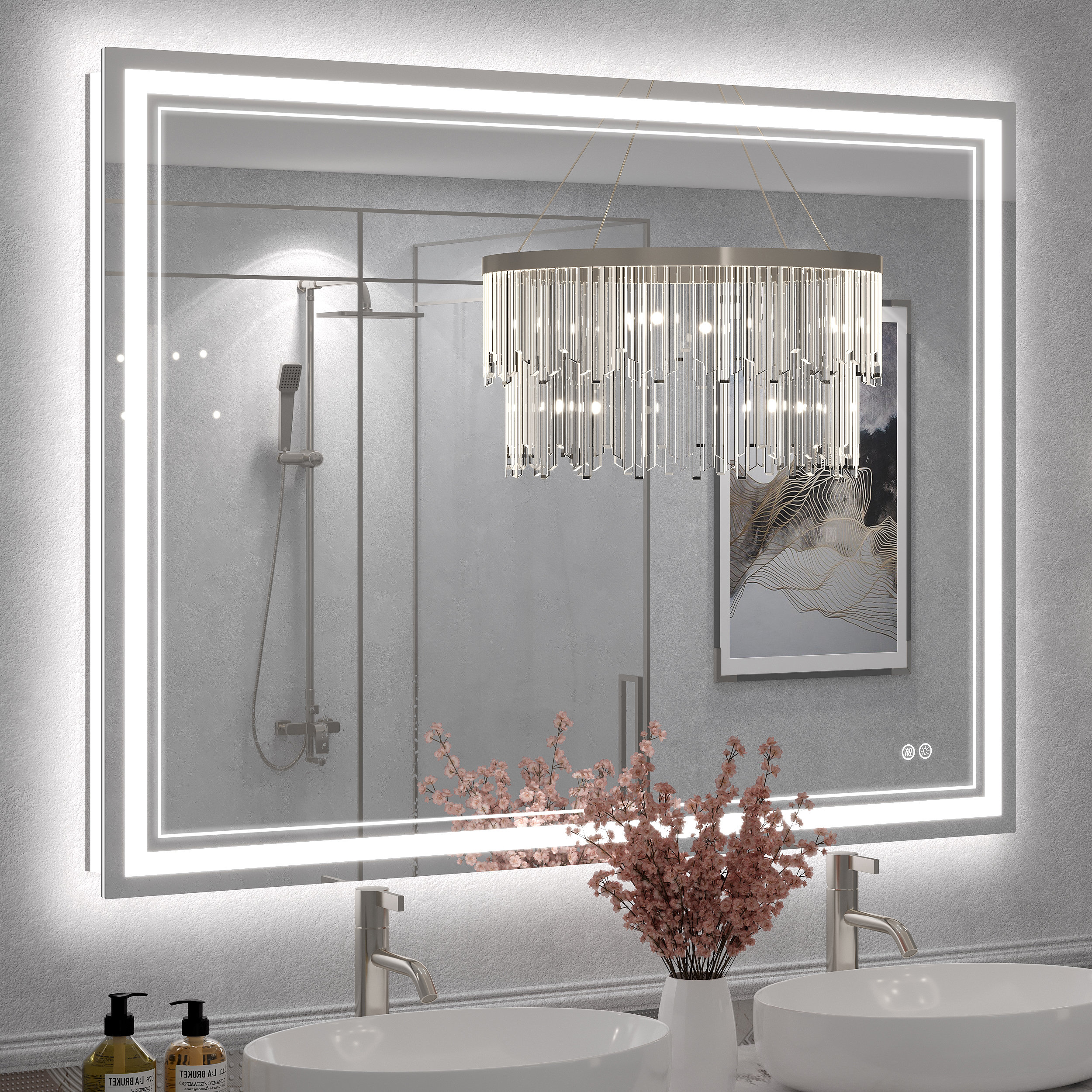 Ivy Bronx Molly LED Rectangle Frameless Front Light and Backlit 3 ...