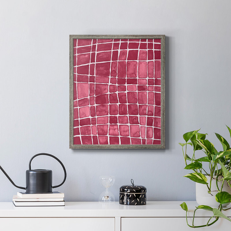 Toile encadrée de qualité supérieure Square Bluff III - prête à être accrochée, Gris, H 24 po x l 20 po