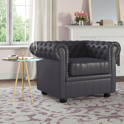 Impriano Faux Leather Chesterfield Chair