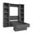 Easy-Lift Murphy Wall Bed in Wood Grain with Two Bookshelves-385874864-377067309