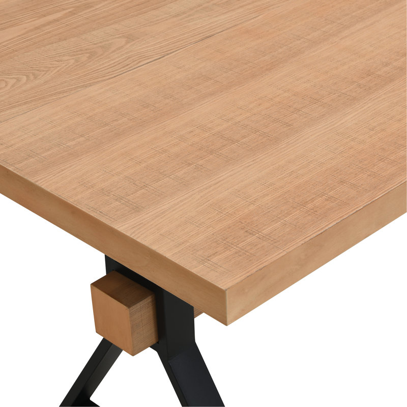 Table de salle à manger à pieds en X (naturel), Naturel
