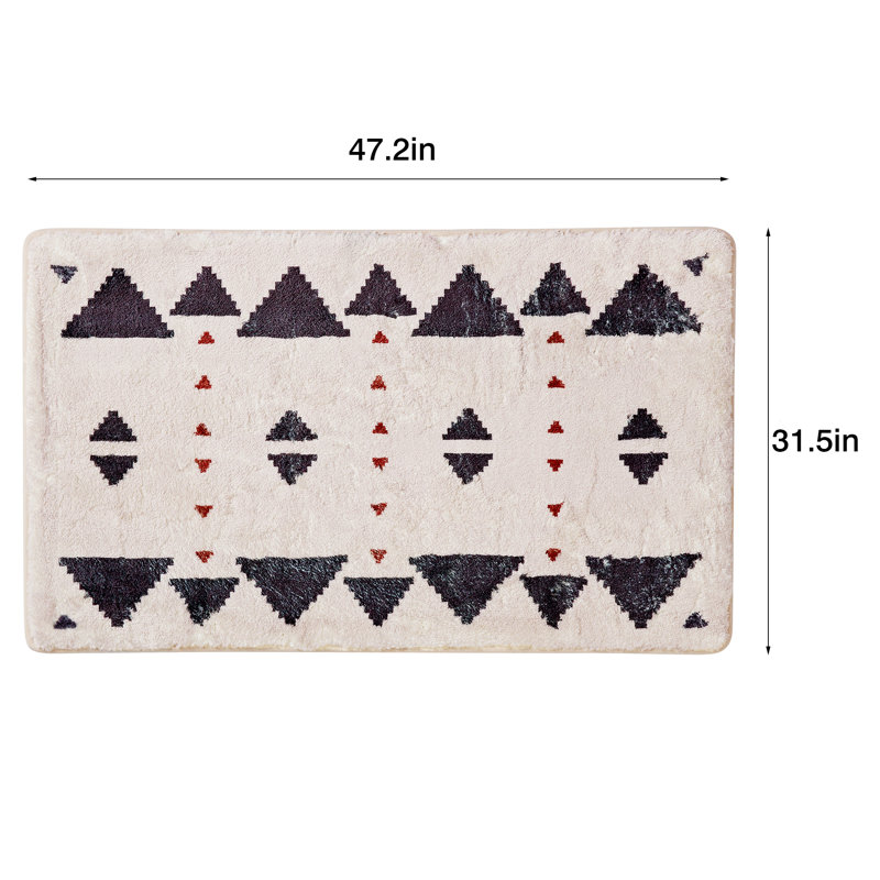 Tapis de salle de bain Jebreel, tapis de bain lavables à envers en caoutchouc, tapis de salle de bain minces
