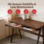 Bureau en bois d'hévéa massif avec tiroir, bureau de bureau à cadre en A de 99 cm (39 po) pour la maison